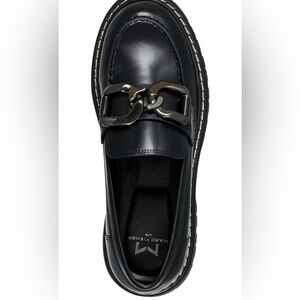 Marc Fisher Black Loafers with silver buckle. Sz 7.5. Perfect condition.